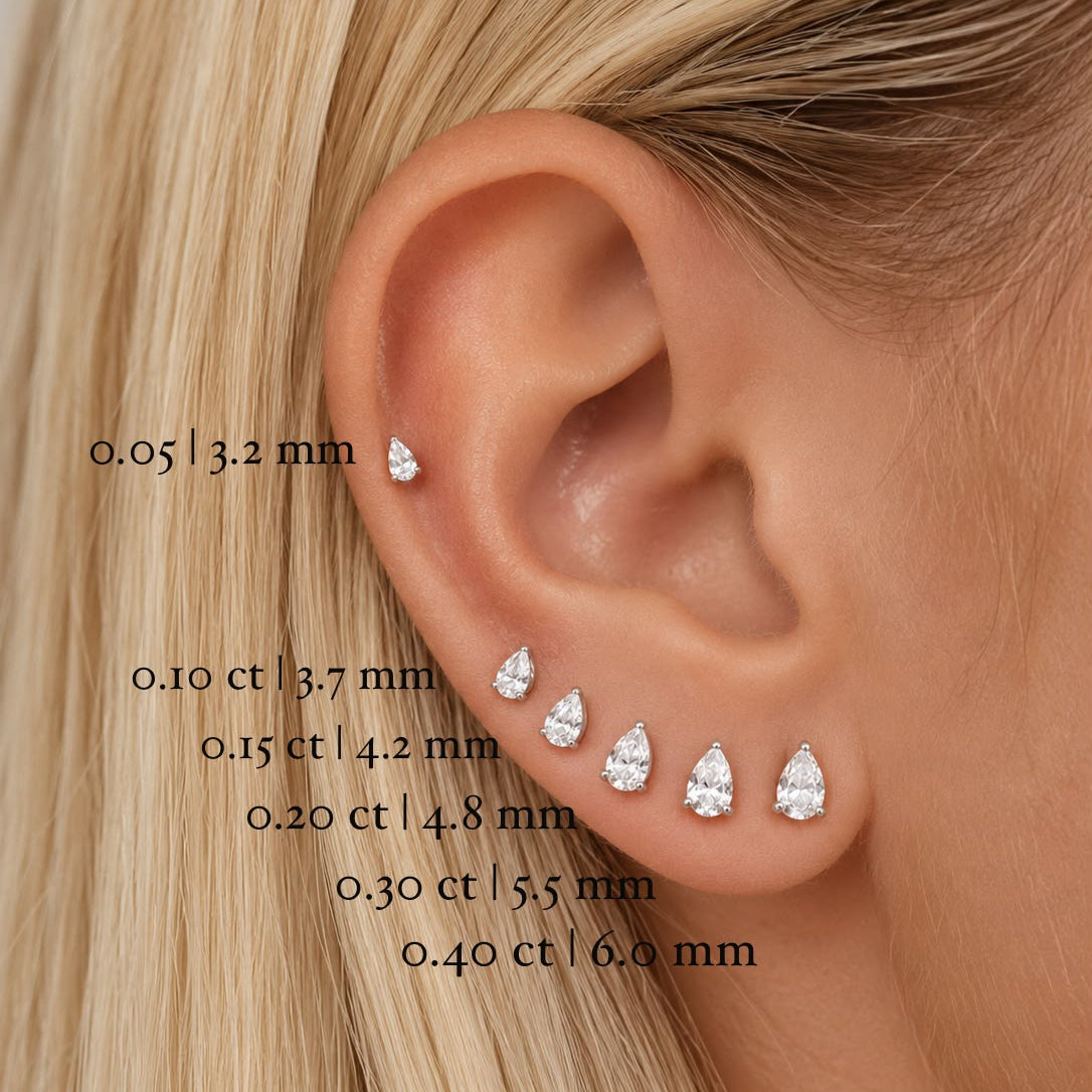 Diamond Pearshape Studs