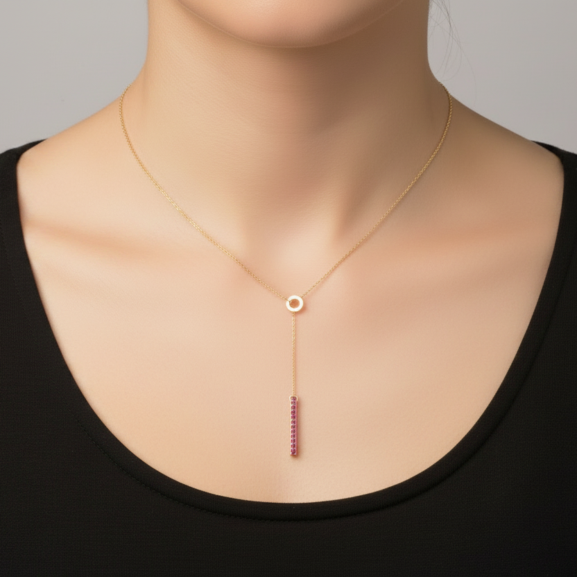 Cross Necklace with Sapphires