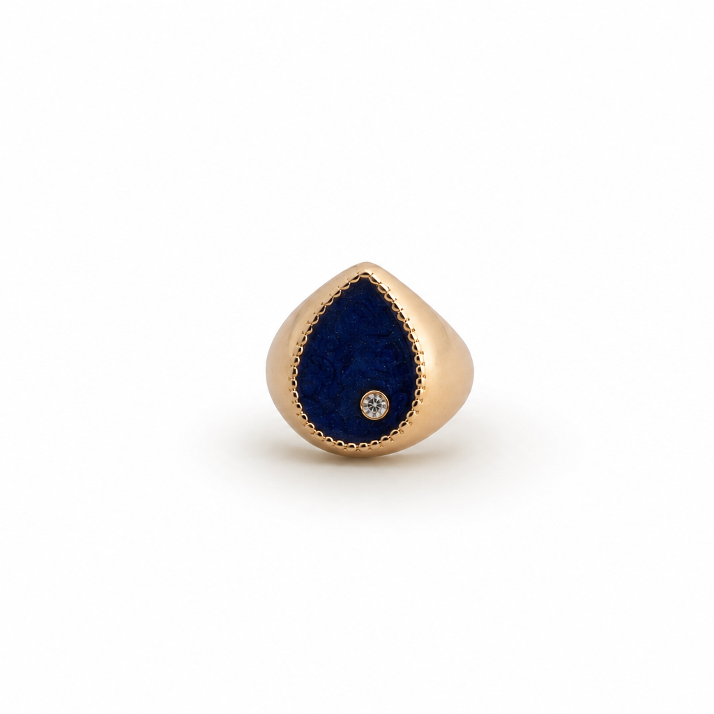 Deep Blue Pinky Ring