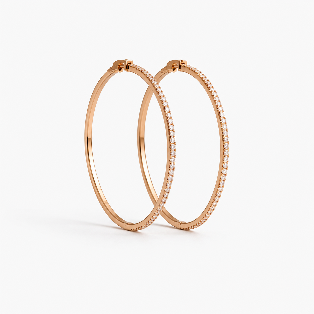 Rose Gold Diamond Hoops