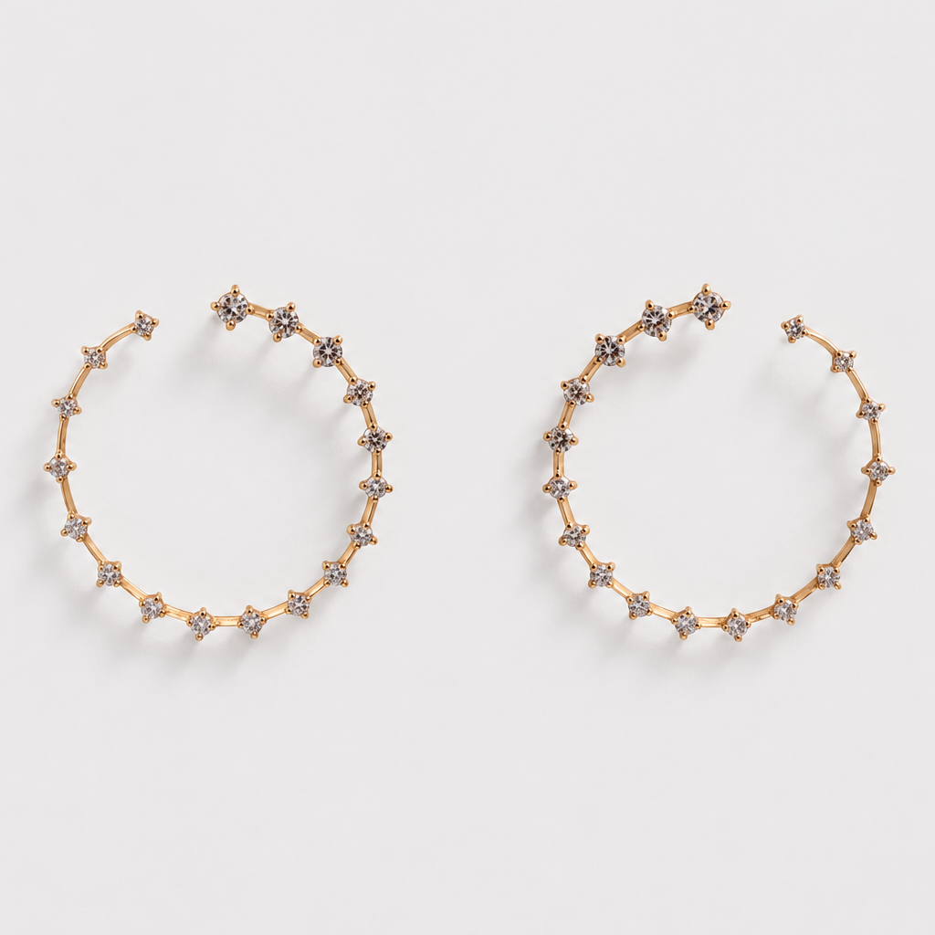 Rose Gold Diamond Round Earrings