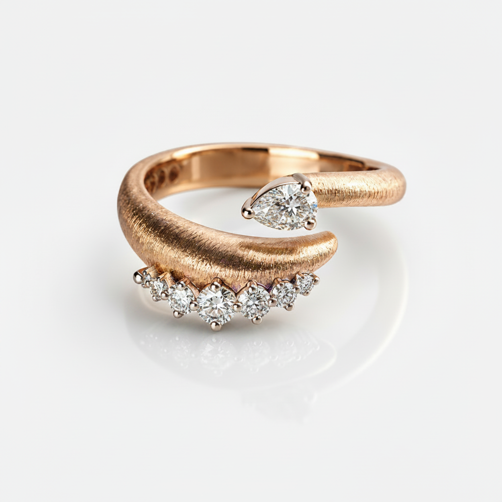 Brushed Open Wave Ring