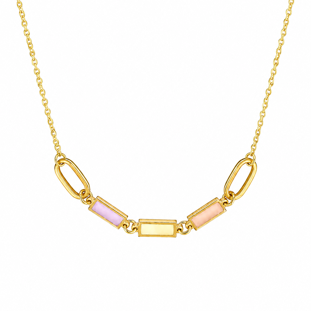 Pastel Enamel Chain Necklace