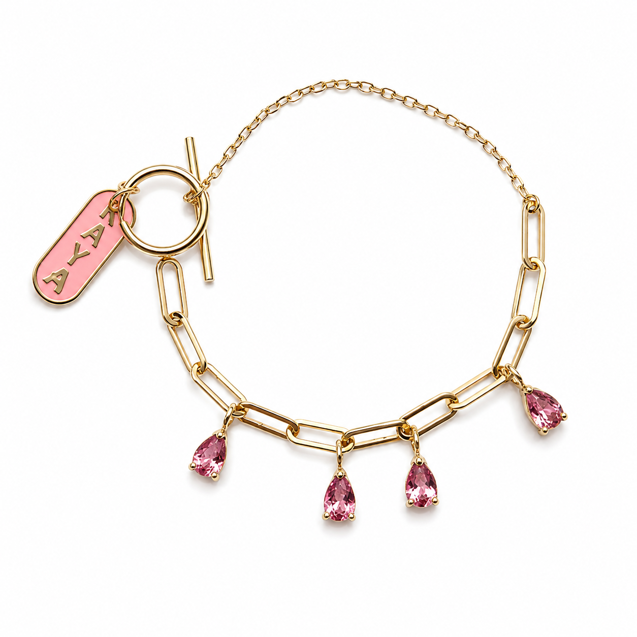 Tourmaline & Name Bracelet