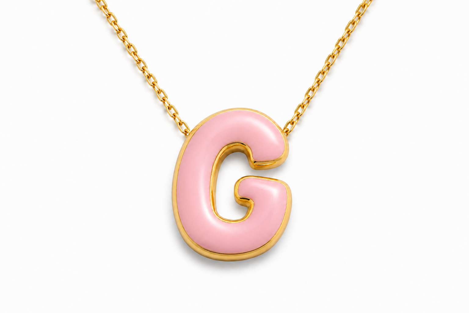 Bubble Enamel Letter Necklace