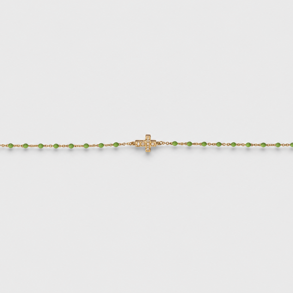 Cross Rosary Enamel Bracelet