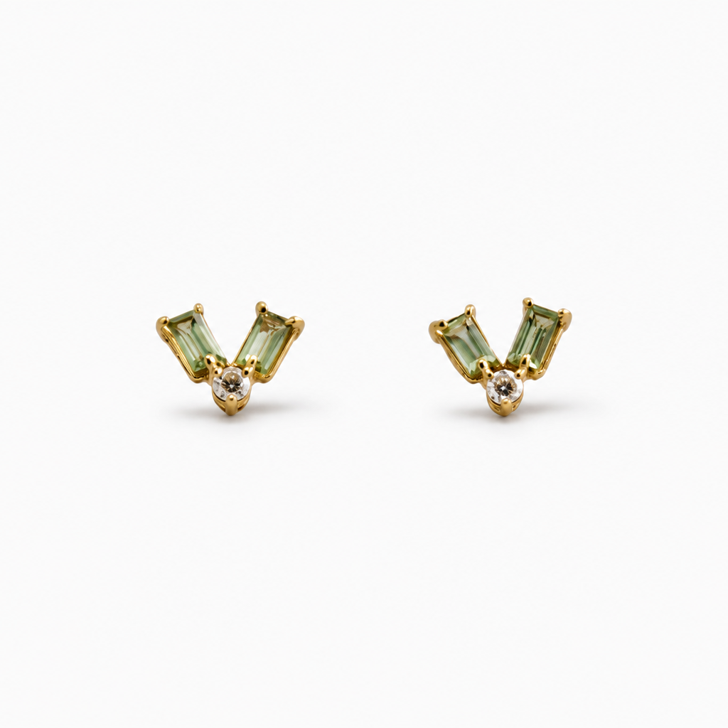 Double Olive Green Studs