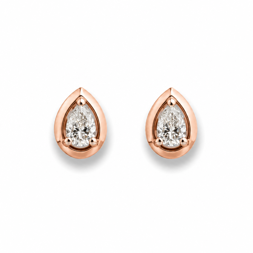 Rose Gold Mini Pearshape Stud