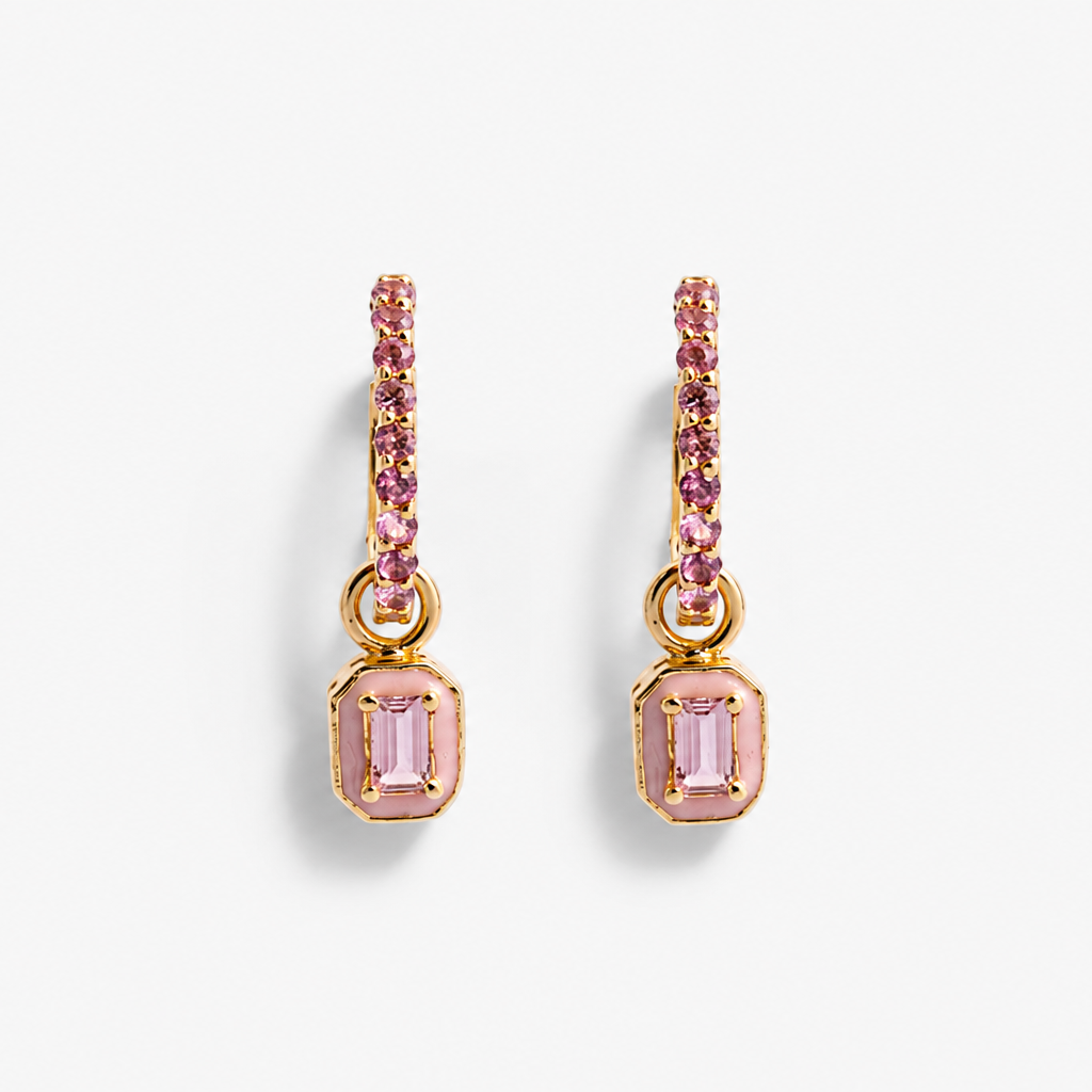 Hoop x Pink Sapphire Drop