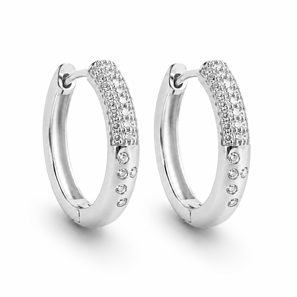 Star Diamond Hoops