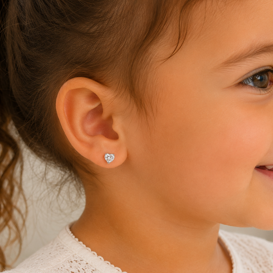 Diamond Heart Studs