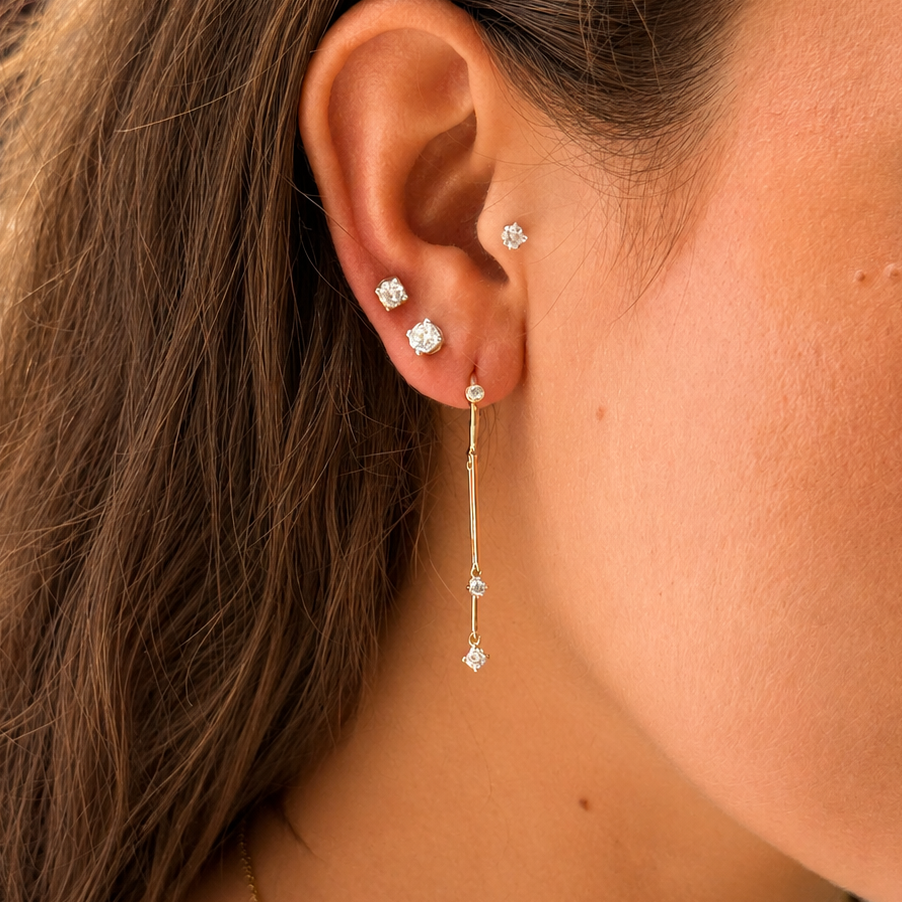 Double Line Drop Earrings