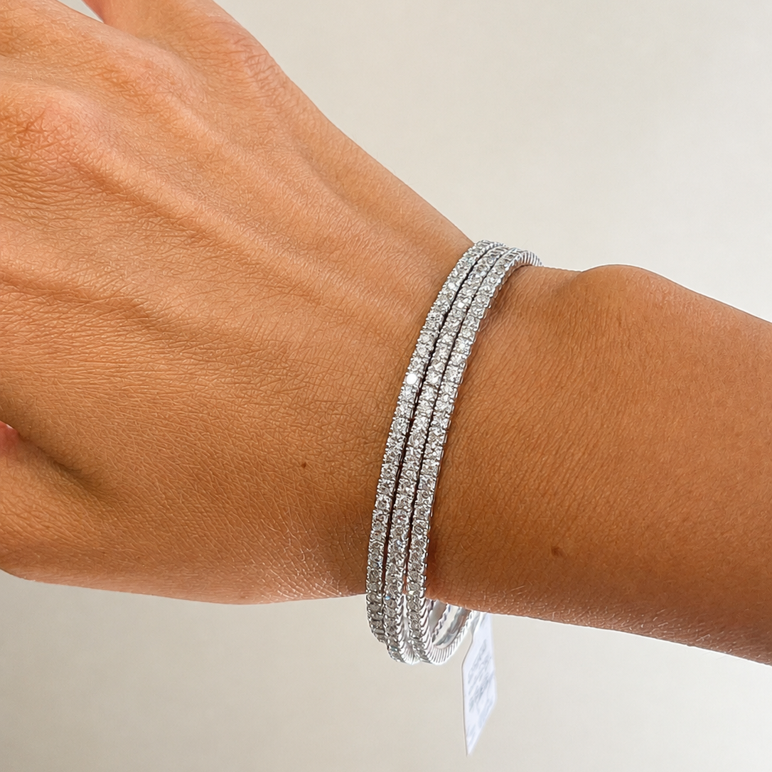 3-Line Spiral Tennis Bracelet
