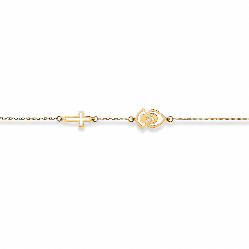 Saint Charbel & Cross Bracelet
