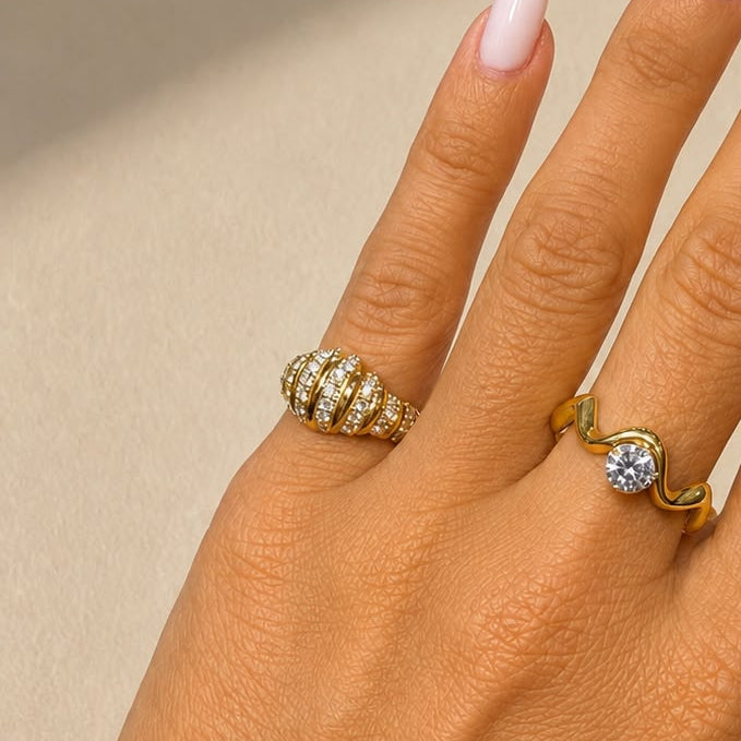 Ribbed Dome Pinky Ring | Mini