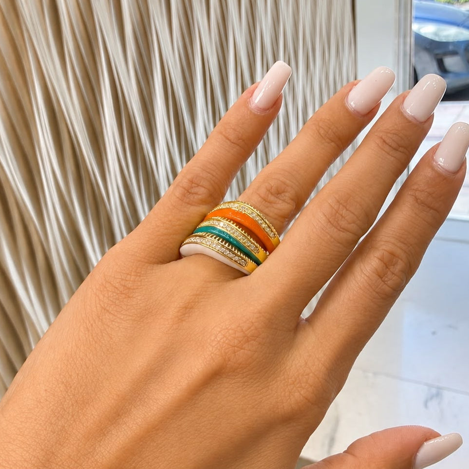 Ribbed Colored Ring