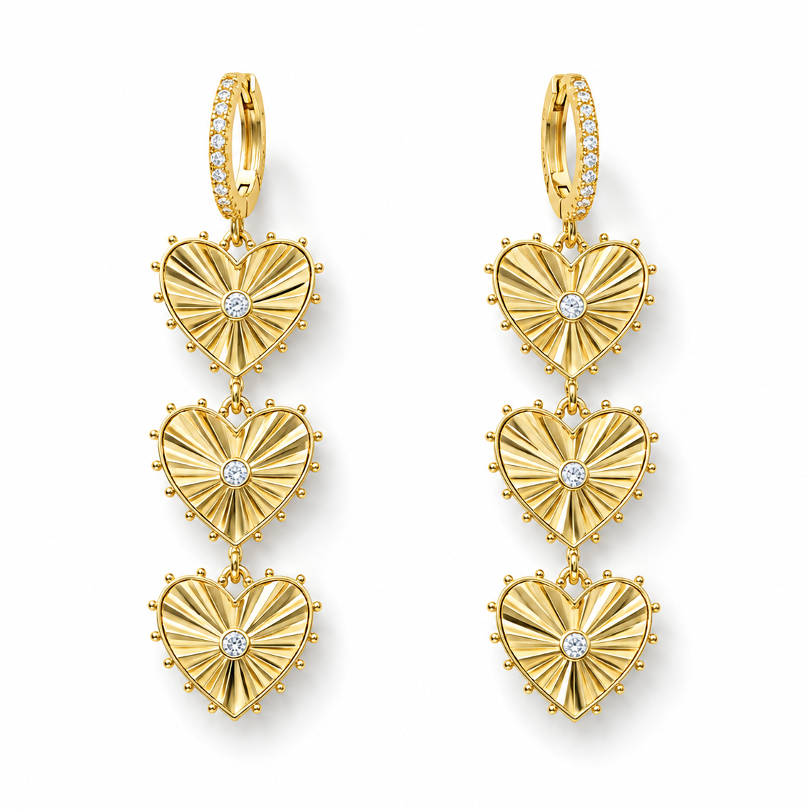 Hearts Hanging Earrings