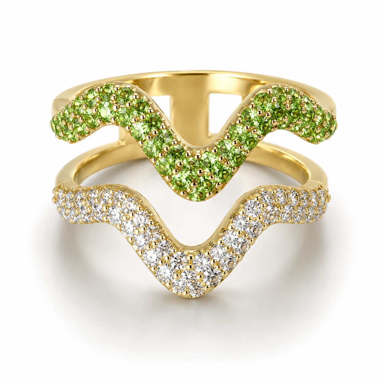 Double Wave Diamond x Tsavorite