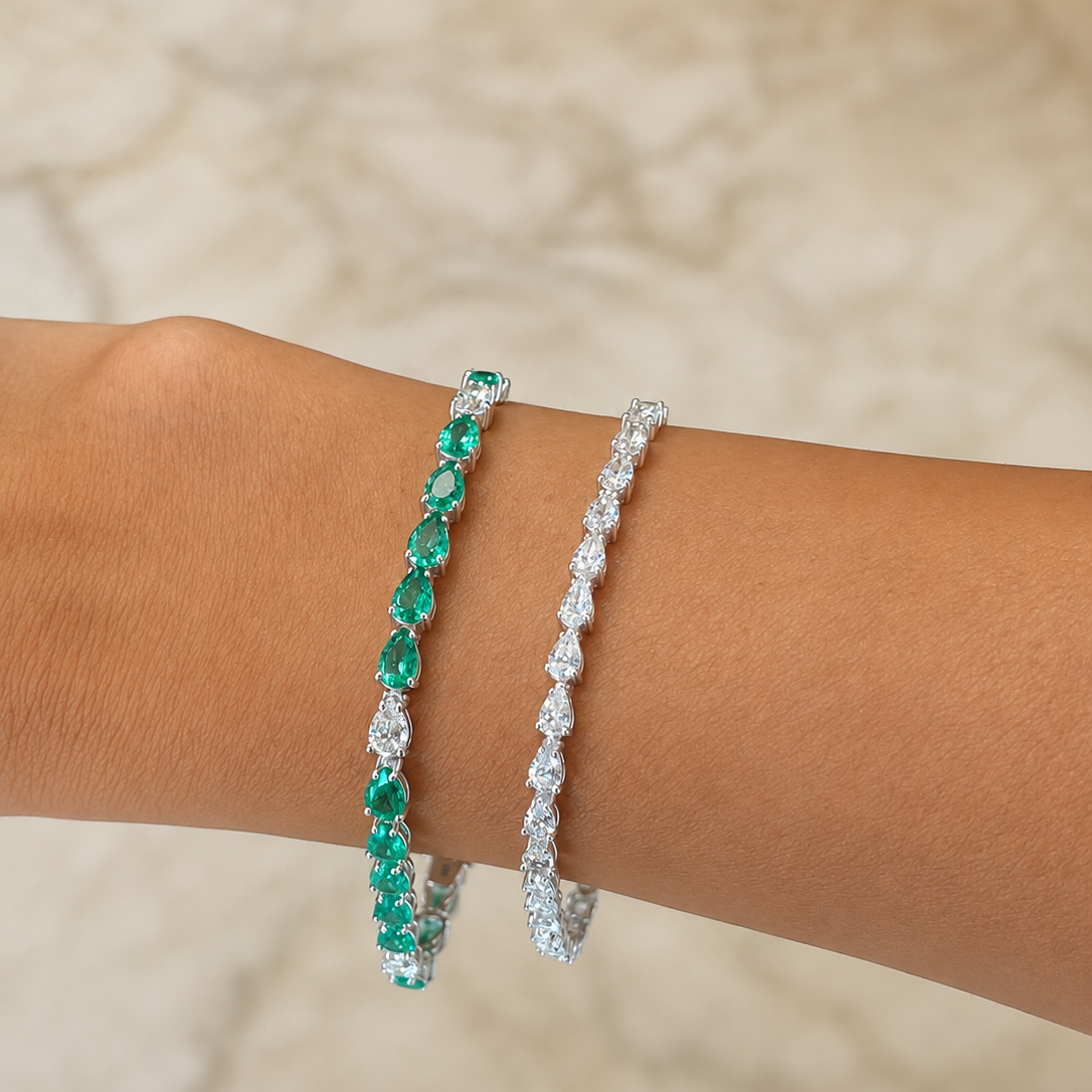 Emerald and Pears Bracelet