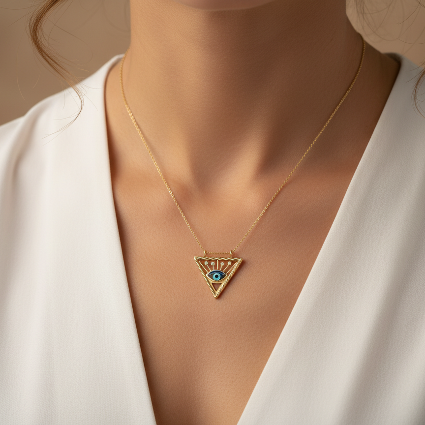 Golden Triangle Eye Pendant