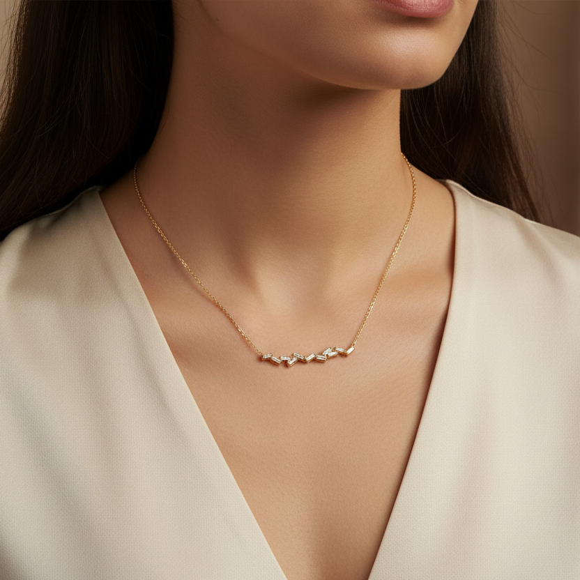 Baguette Yellow Gold Pendant