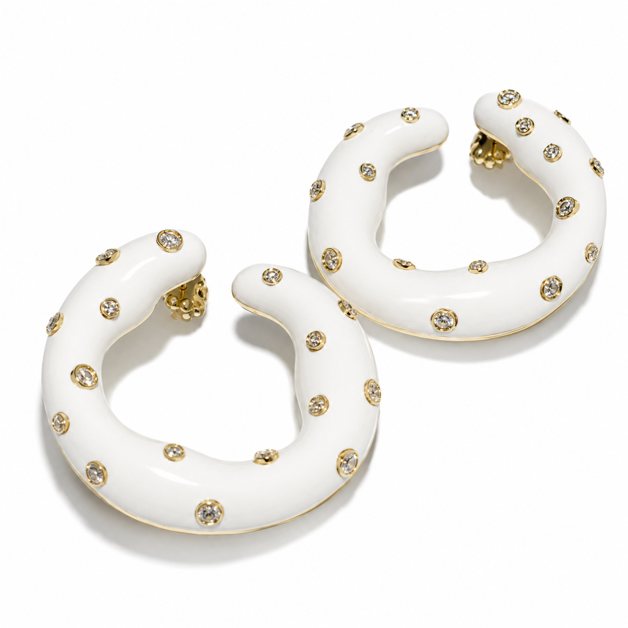White Ceramic Earrings