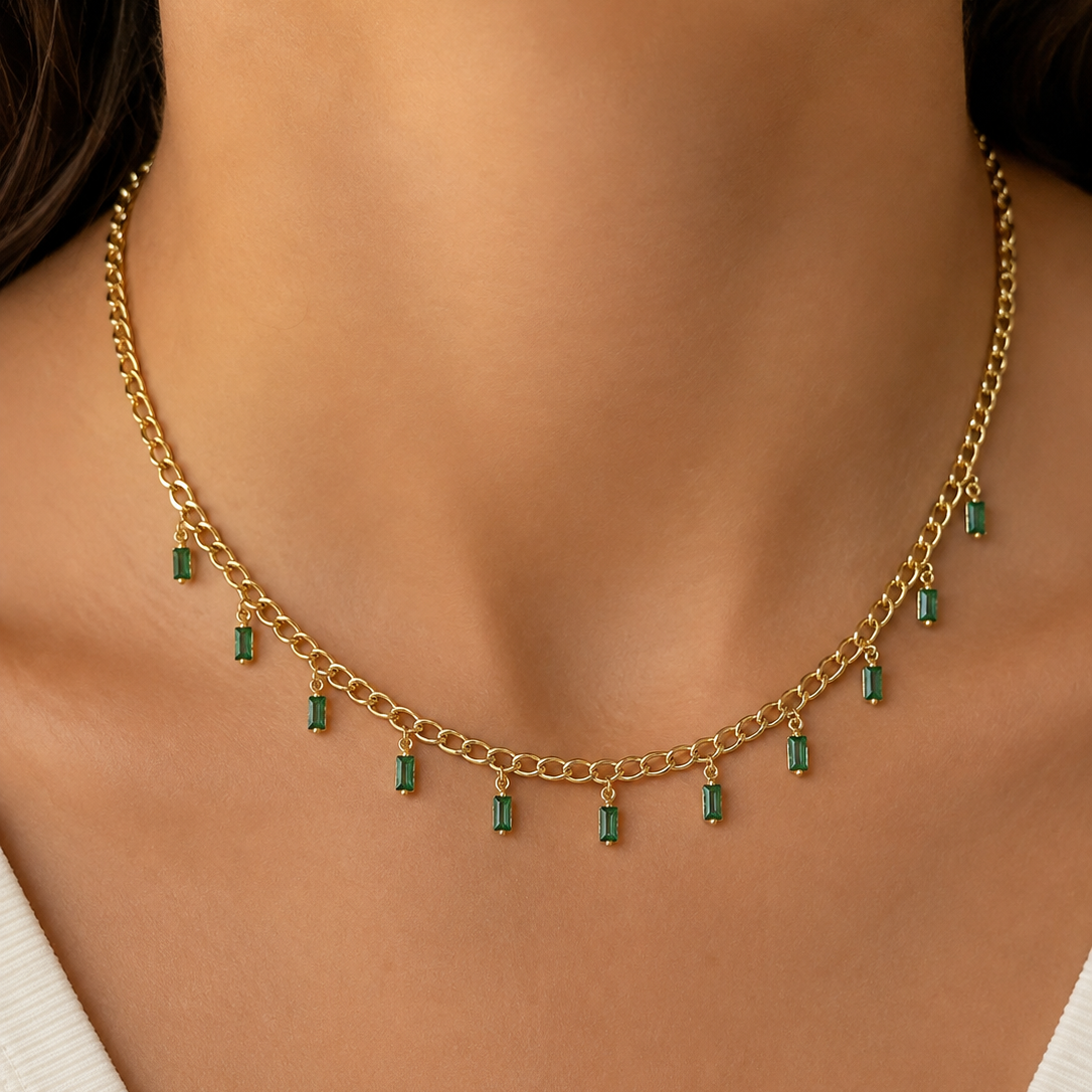 Cuban with Emerald Drops