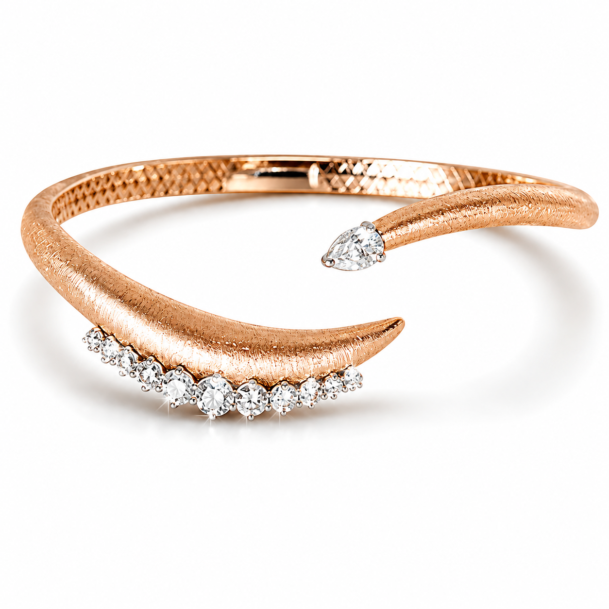 Brushed Wave Open Bracelet