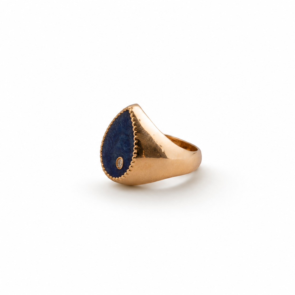 Deep Blue Pinky Ring