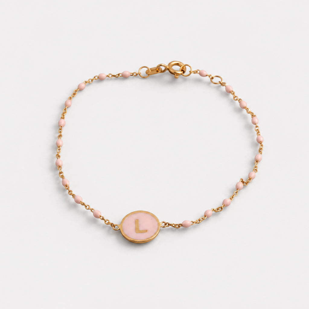Letter Chain with Enamel Beads