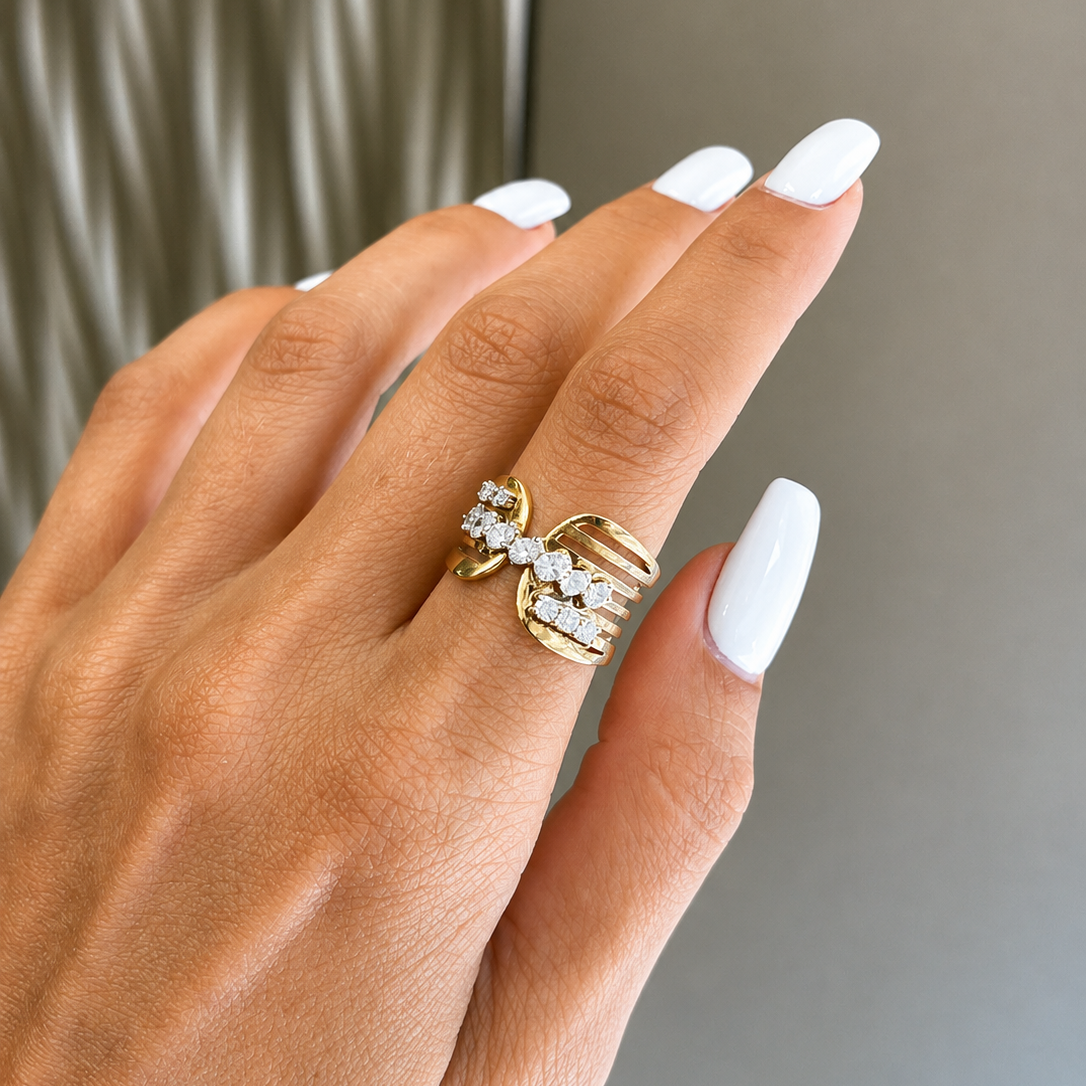 Open Ring with Diamond