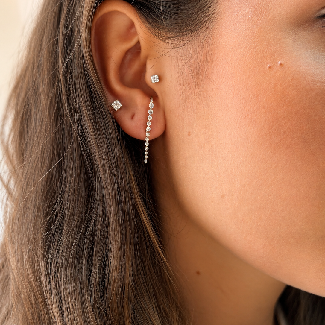 One Side Diamond Earring