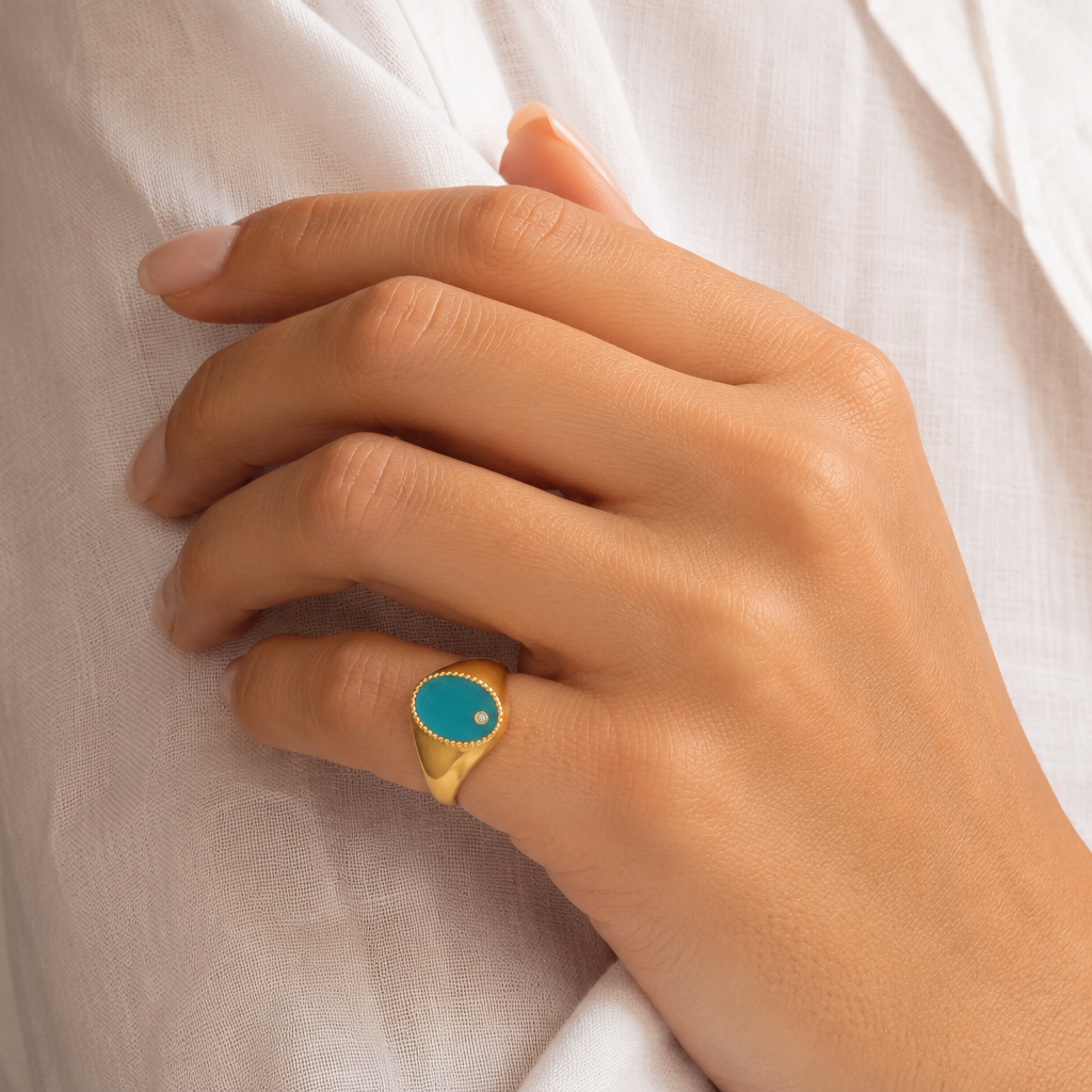 Sky Blue Pinky Ring