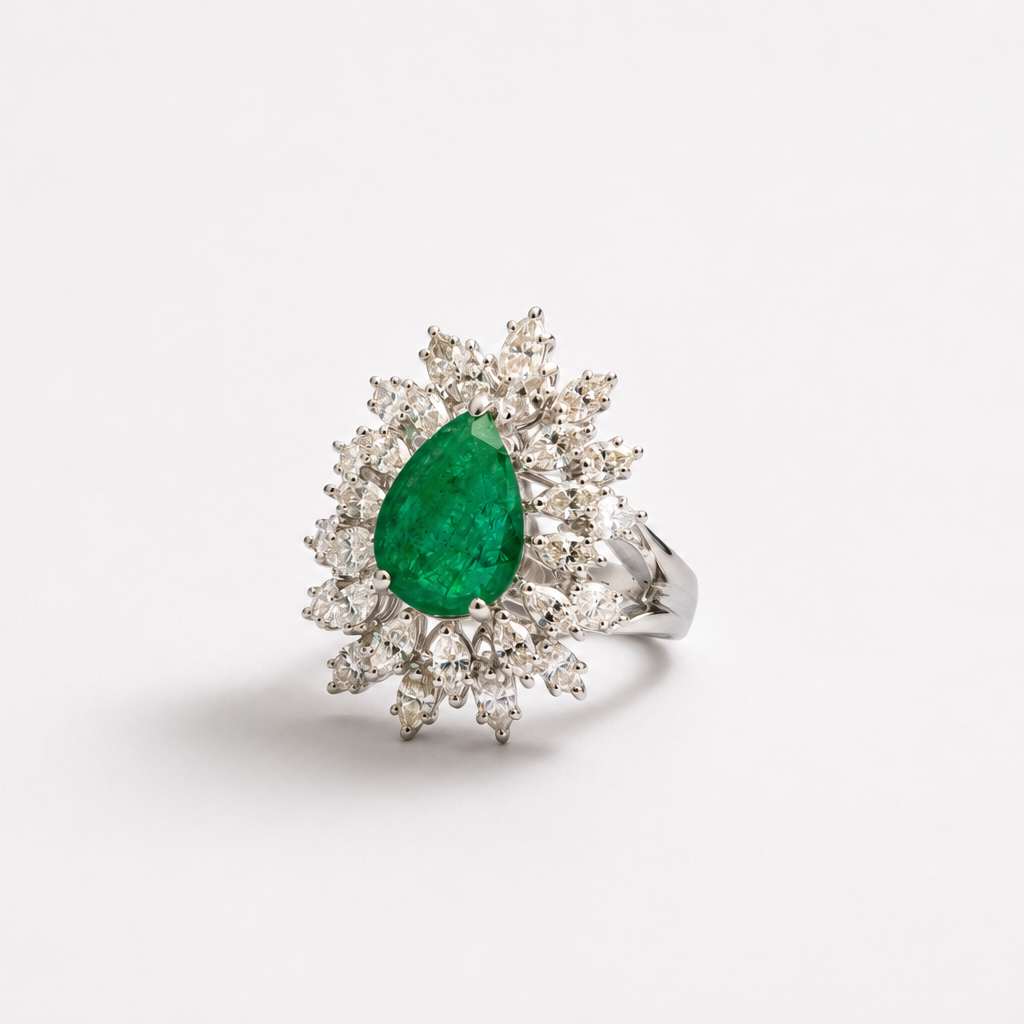 Emerald Glam Ring