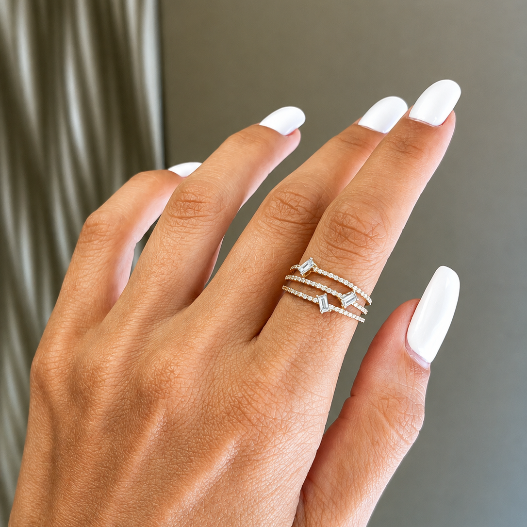 Triple Wrap with Baguette Ring