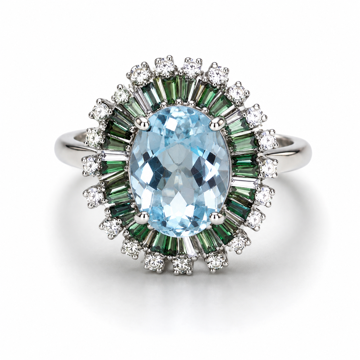 Aqua Blue with Green Splash