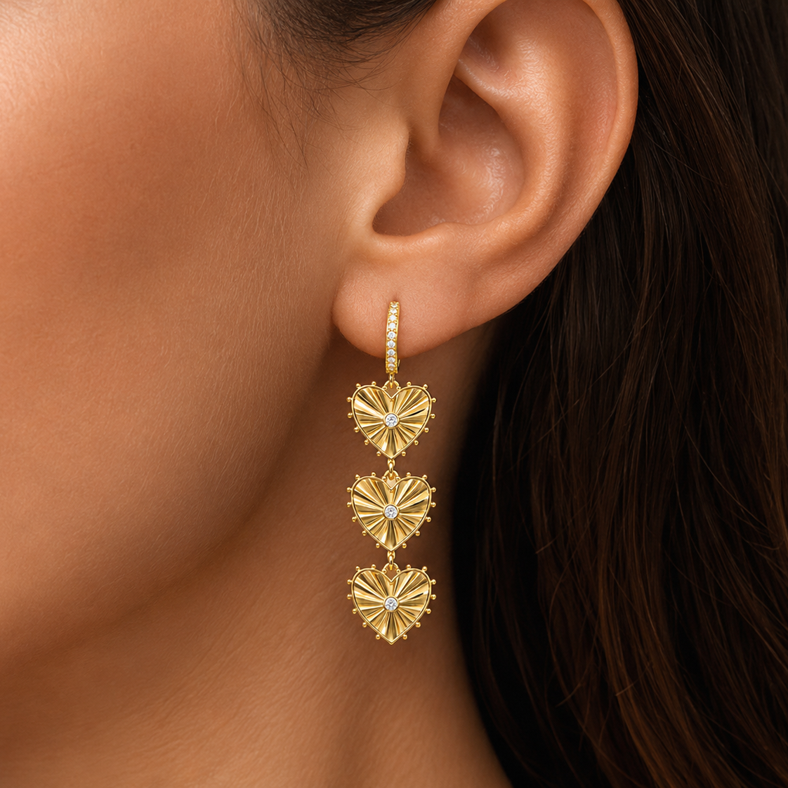 Hearts Hanging Earrings