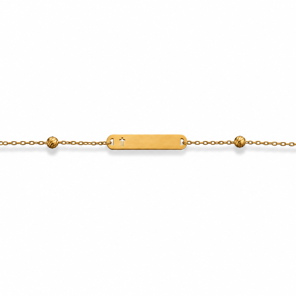 Baby Cross and Name Bracelet