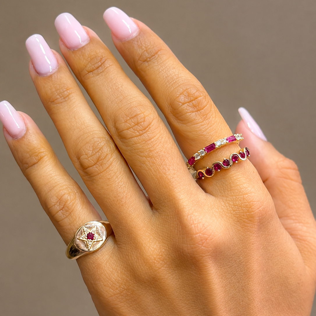 Ruby Spiral Ring