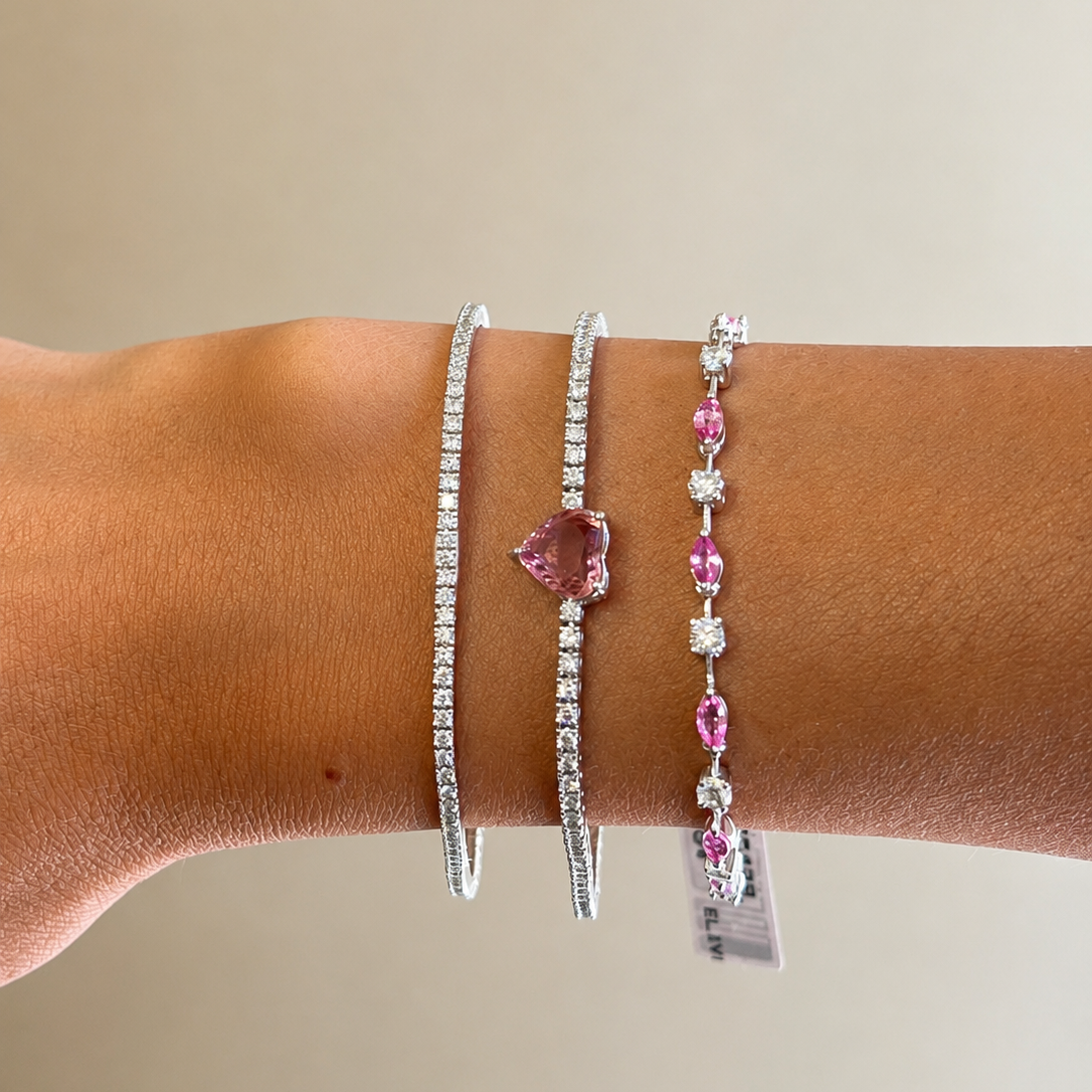 Tourmaline Heart Tennis Bracelet