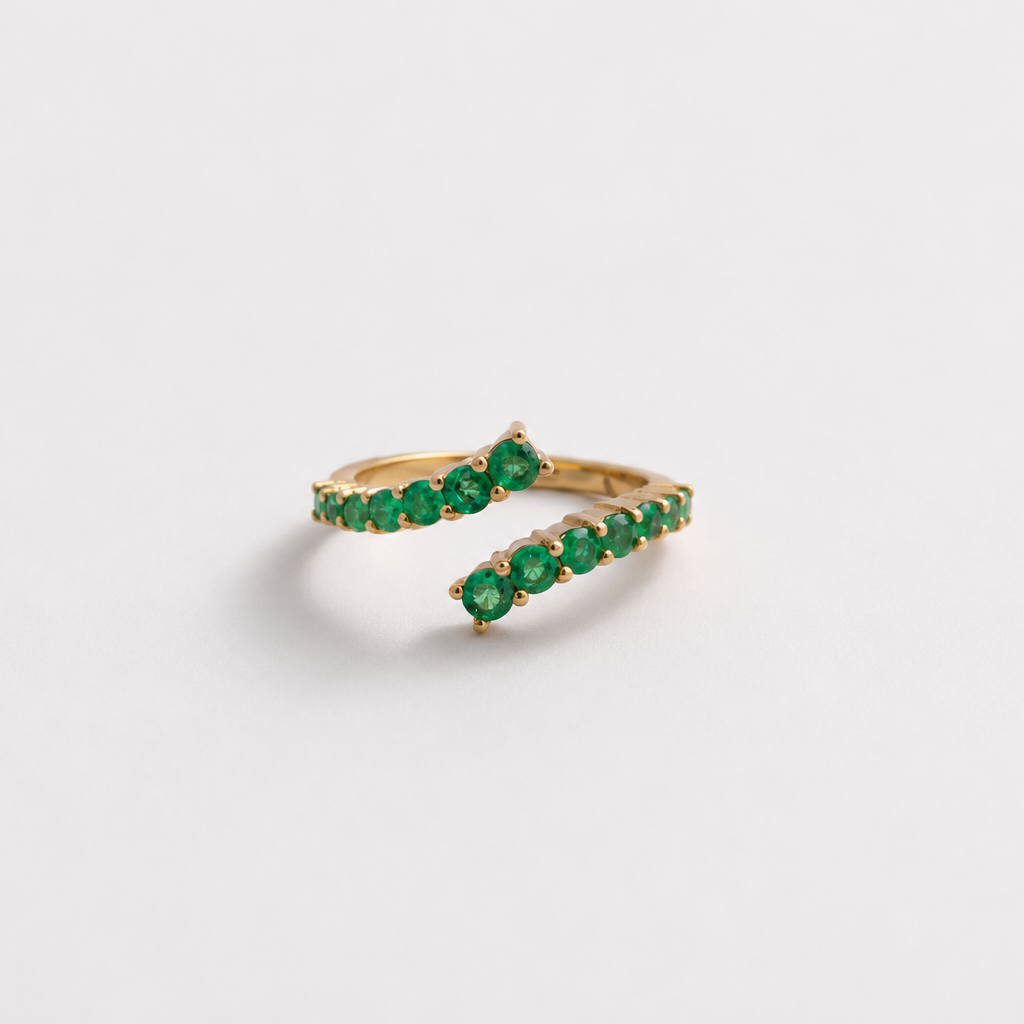 Emerald Open Ring