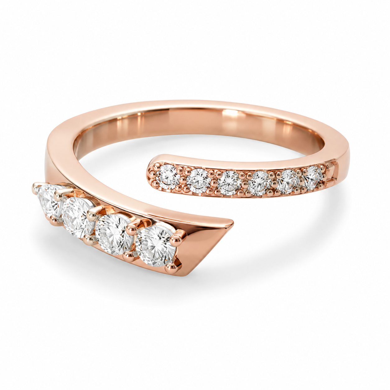 Open Rose Diamond Ring