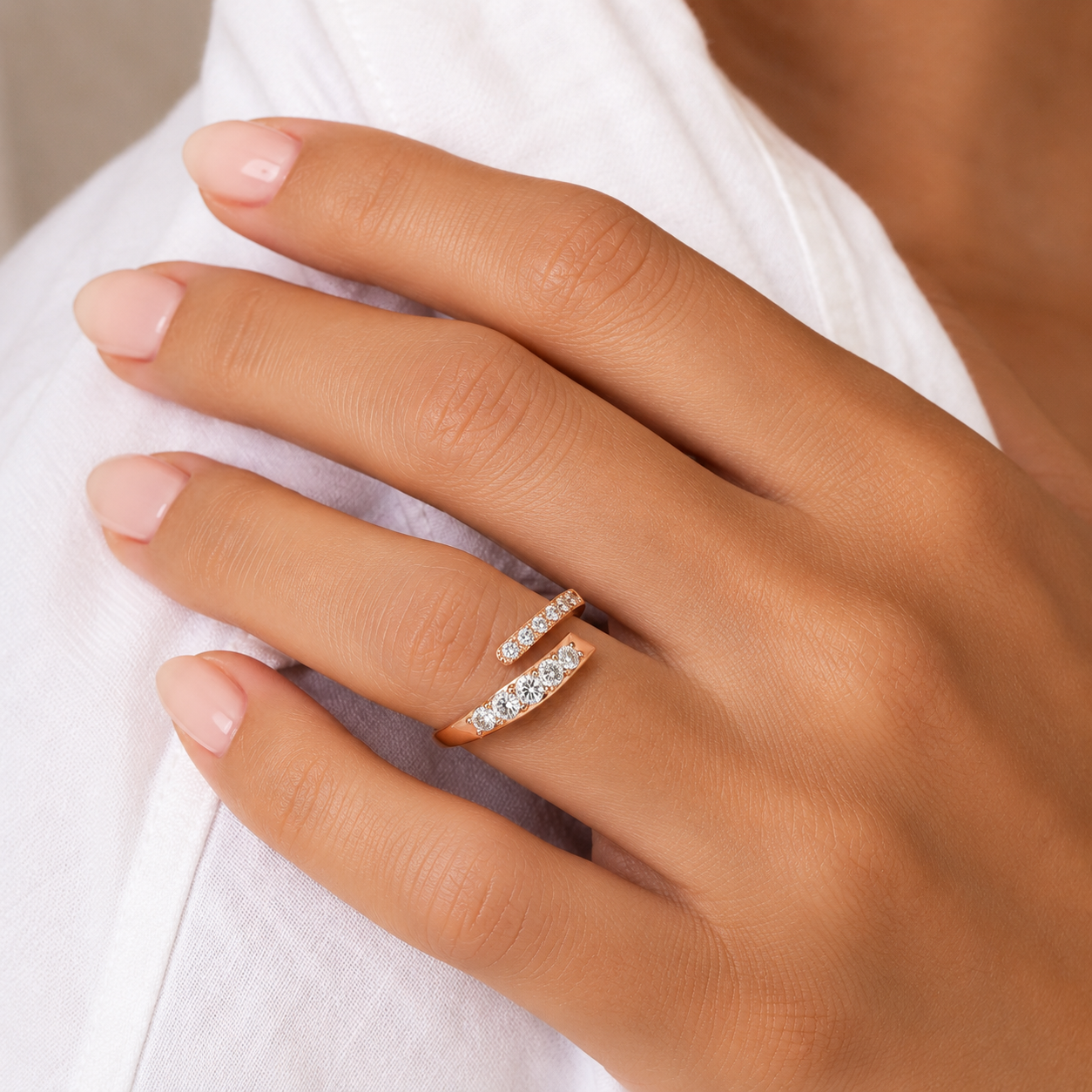 Open Rose Diamond Ring