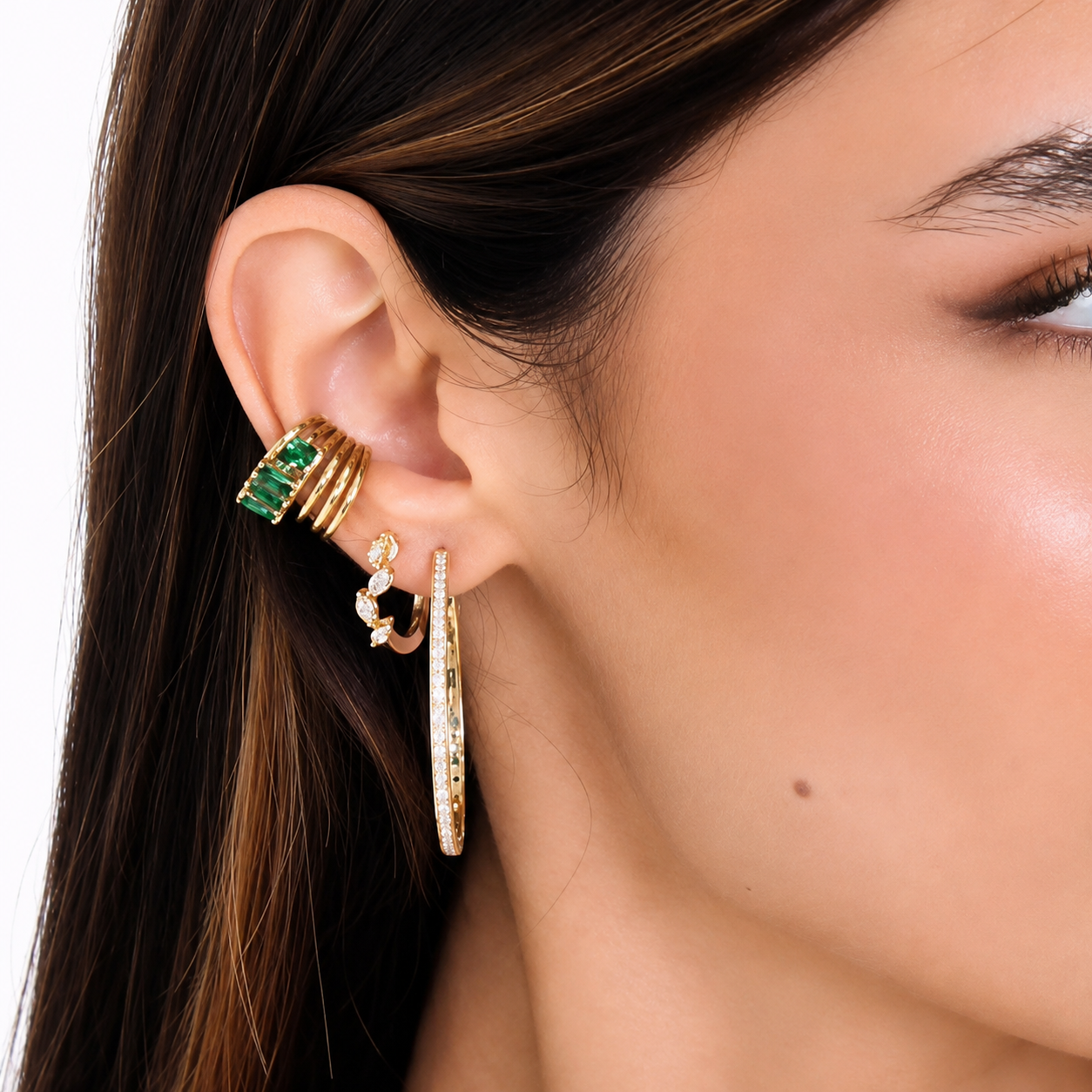 Fancy Diamonds Mini Hoops