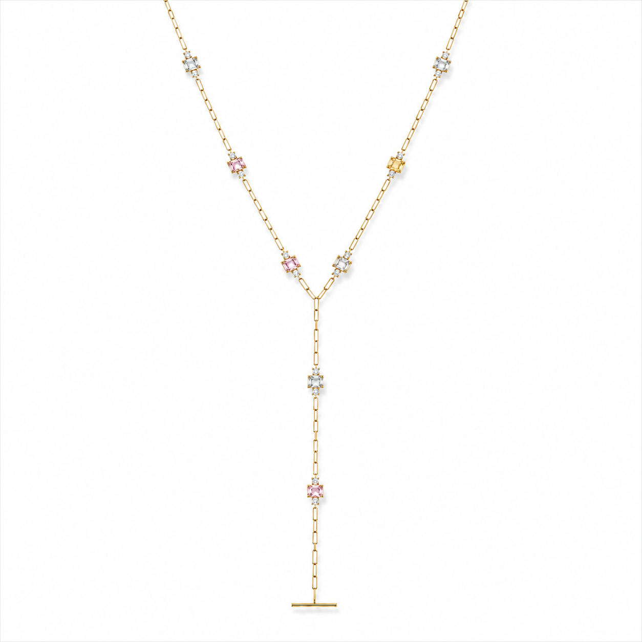 Lariat Necklace with Pastel Sapphires