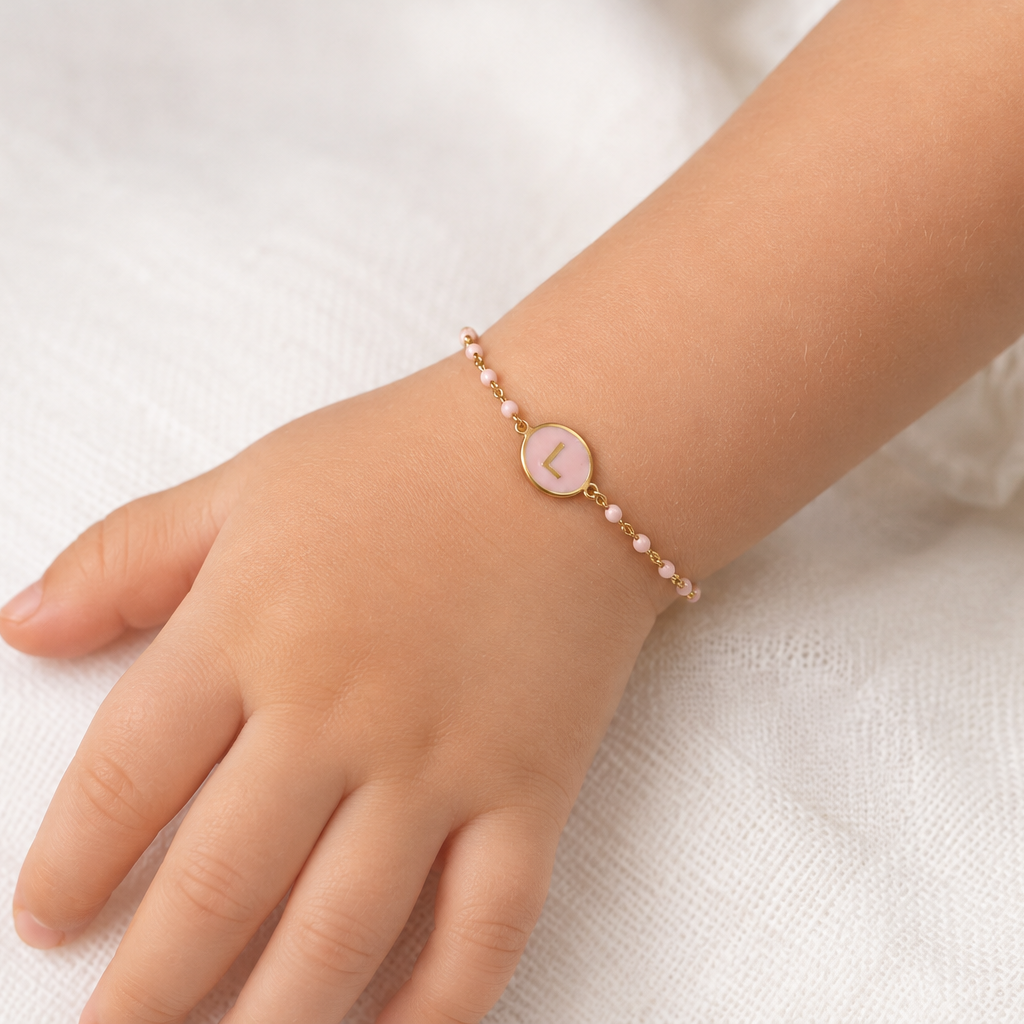 Letter Chain with Enamel Beads
