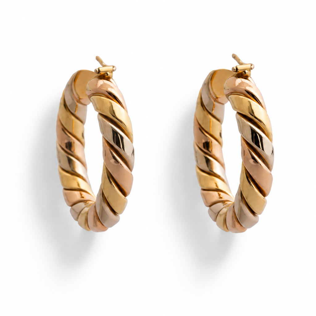Chunky Gold Swirl Hoops
