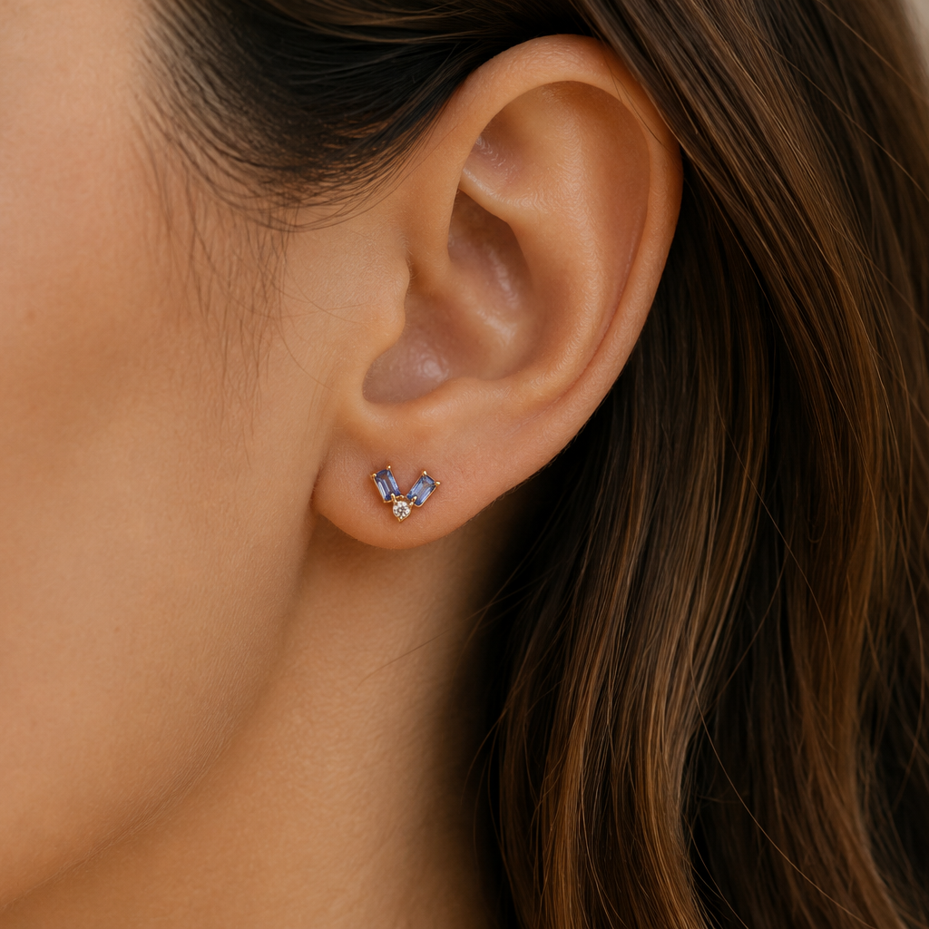 Double Blue Studs