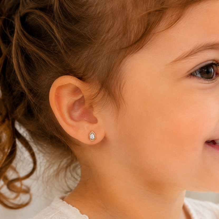 Rose Gold Mini Pearshape Stud
