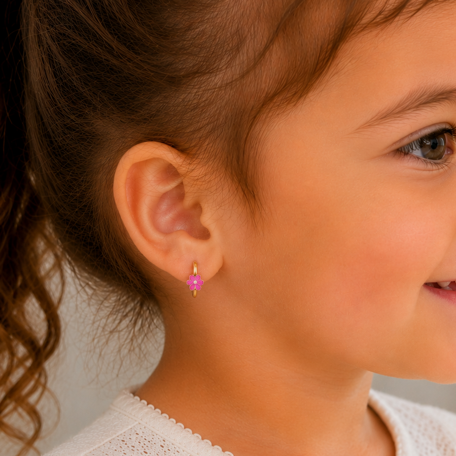 Flower Hoop Earrings